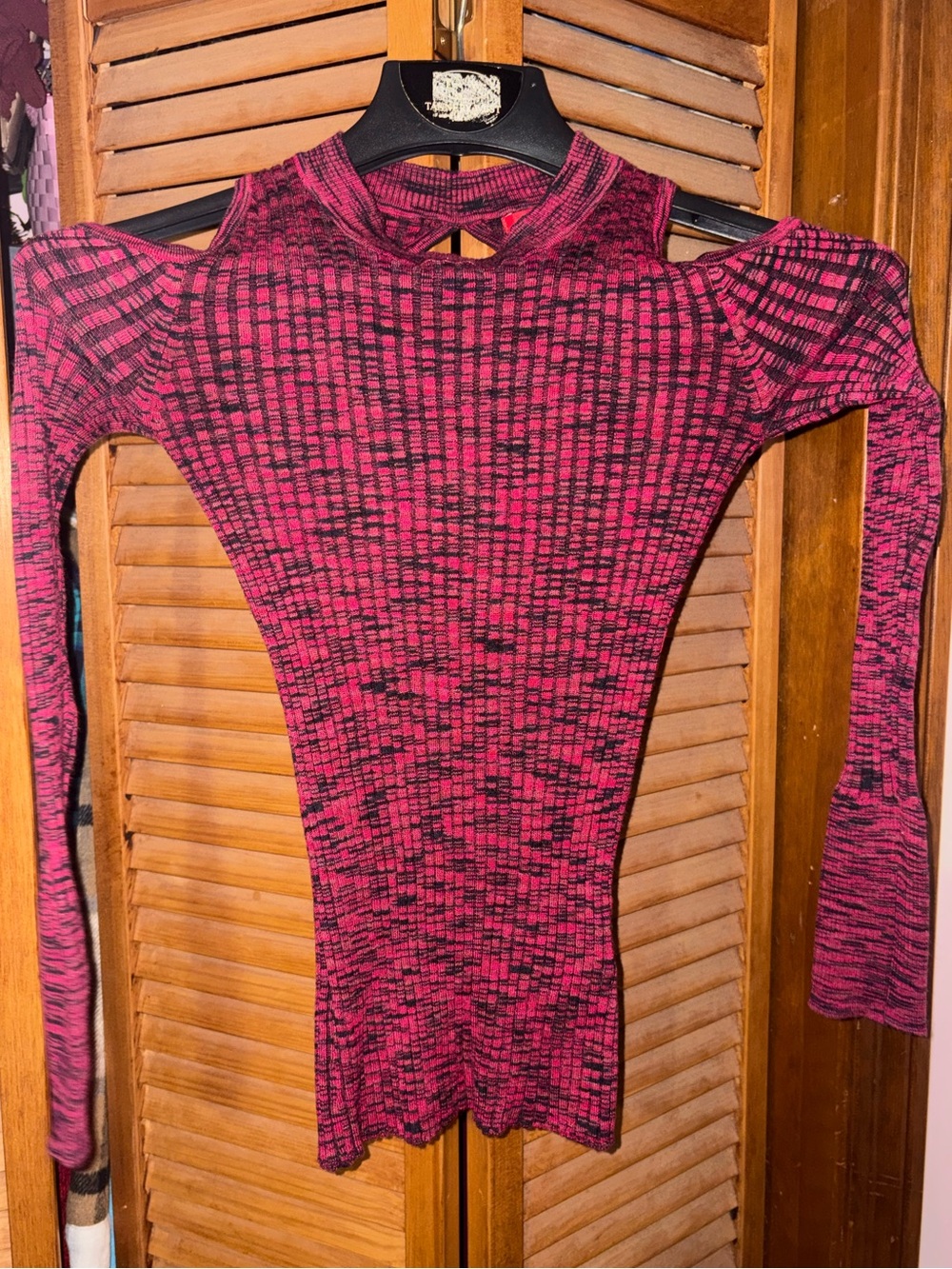 Bongo cold shoulder sweater.